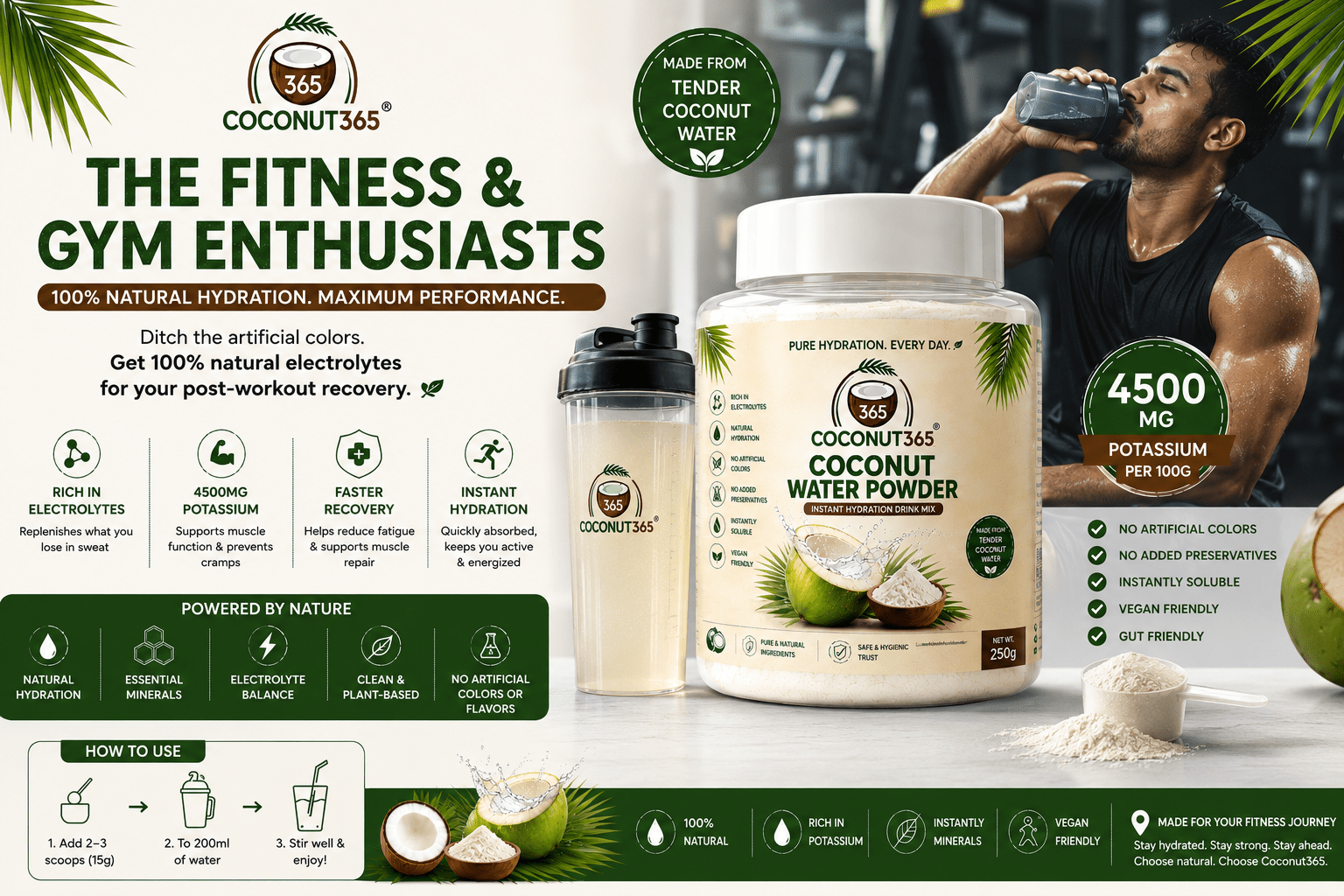Coconut365 Pure Coconut Water Powder – 100% Natural Hydration - coconut