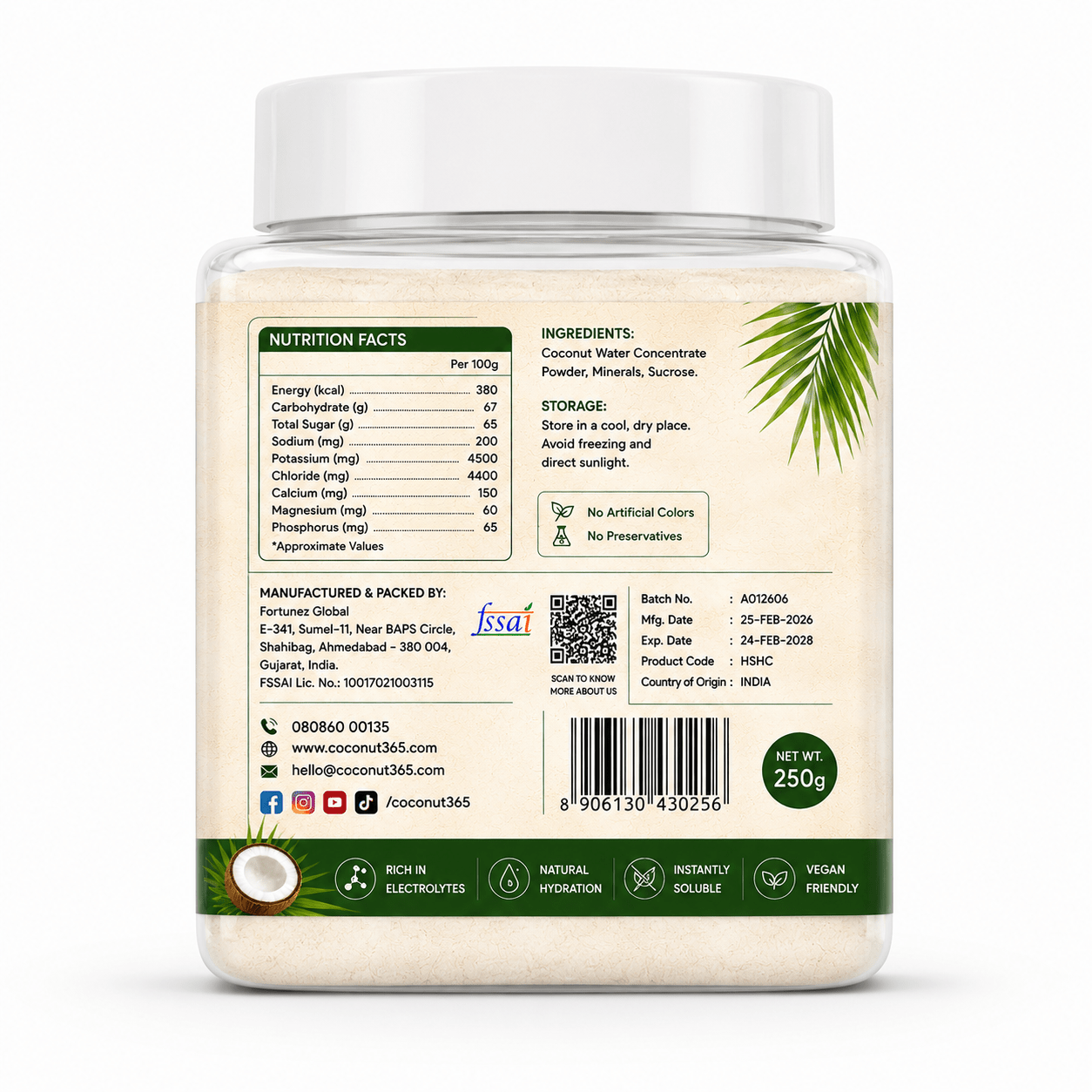 Coconut365 Pure Coconut Water Powder – 100% Natural Hydration - coconut
