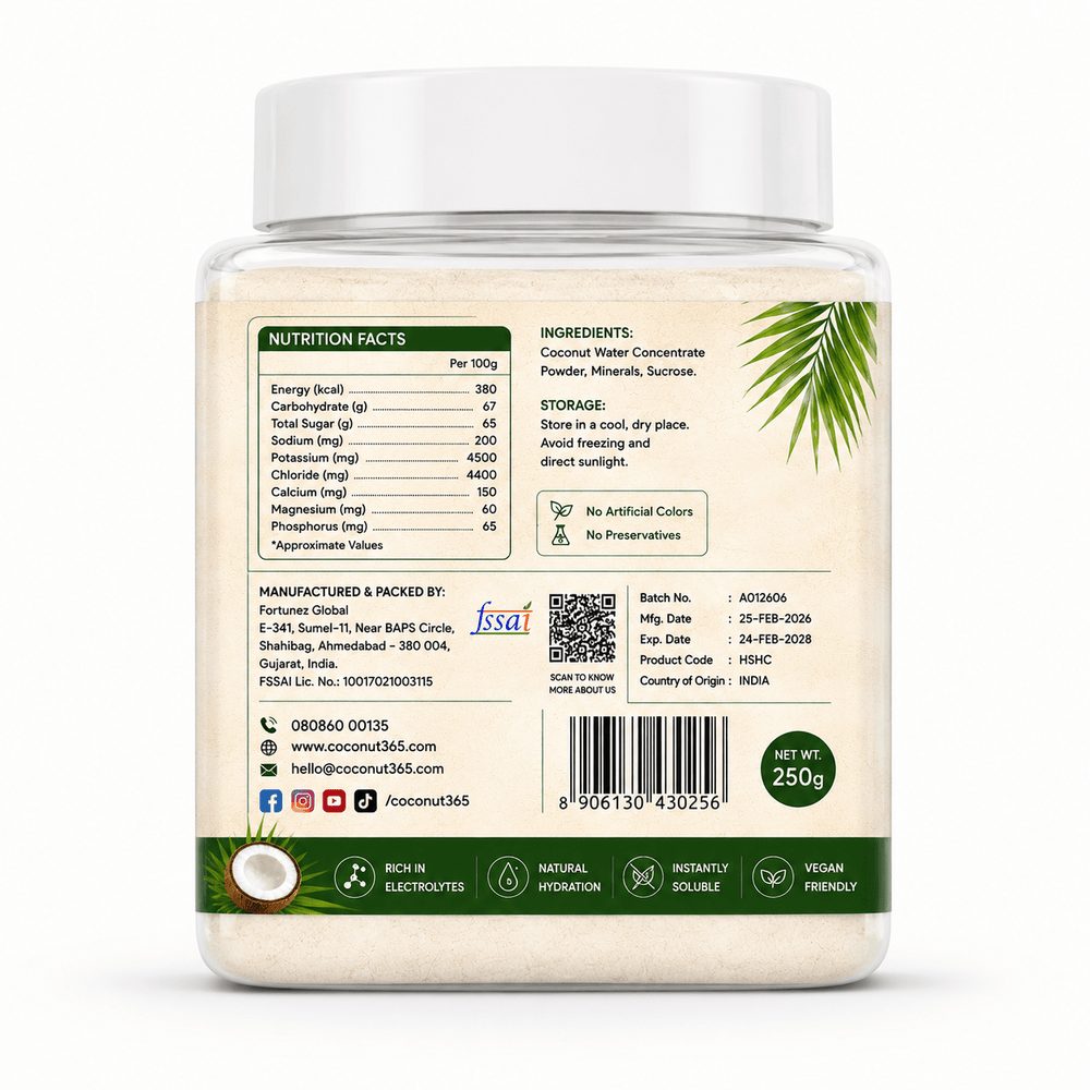 Coconut365 Pure Coconut Water Powder – 100% Natural Hydration - coconut