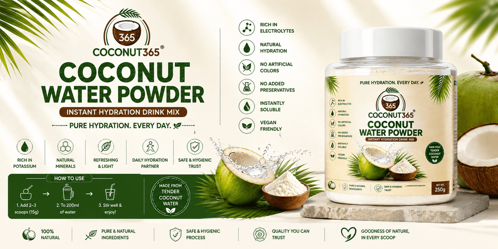 Coconut365 Pure Coconut Water Powder – 100% Natural Hydration - coconut