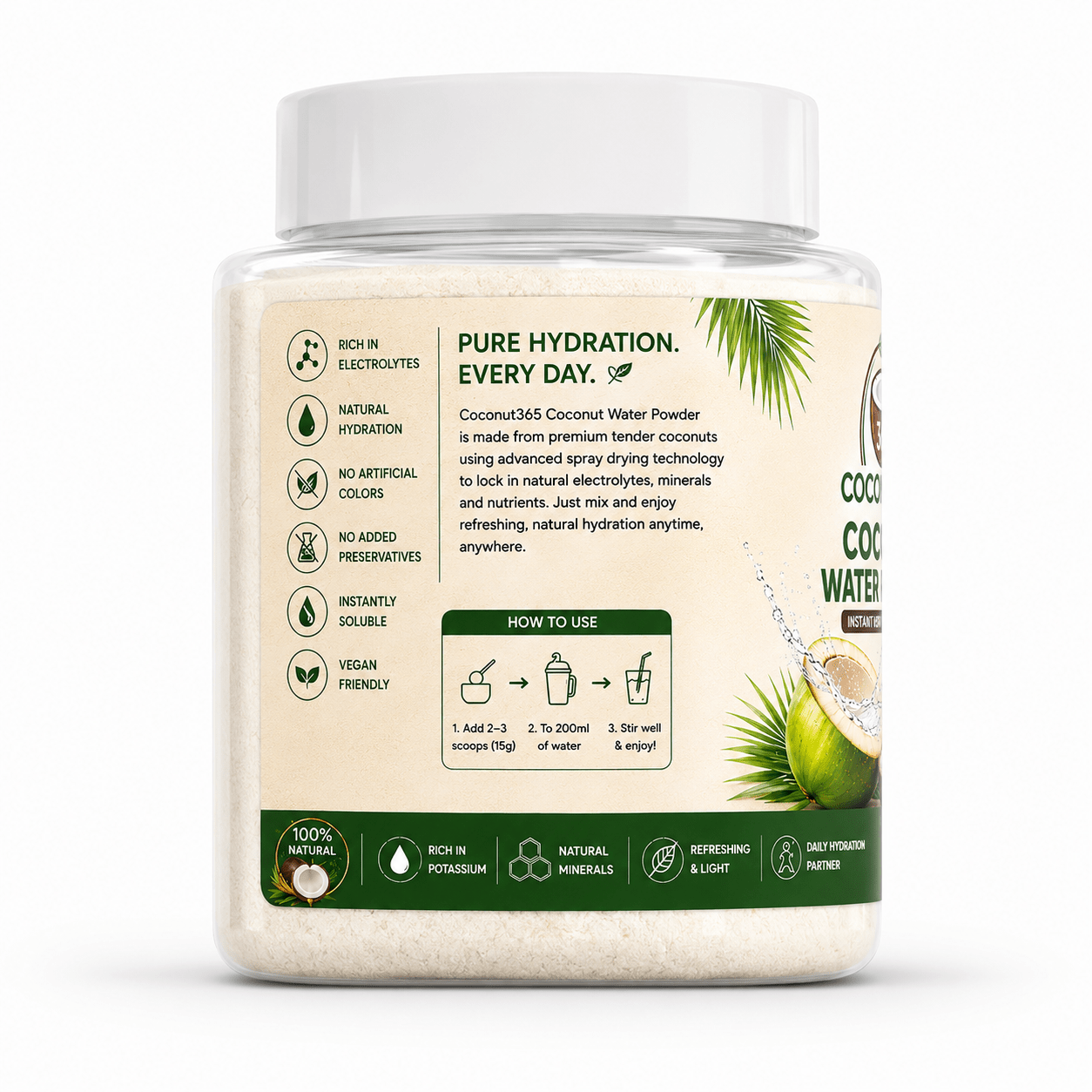 Coconut365 Pure Coconut Water Powder – 100% Natural Hydration - coconut