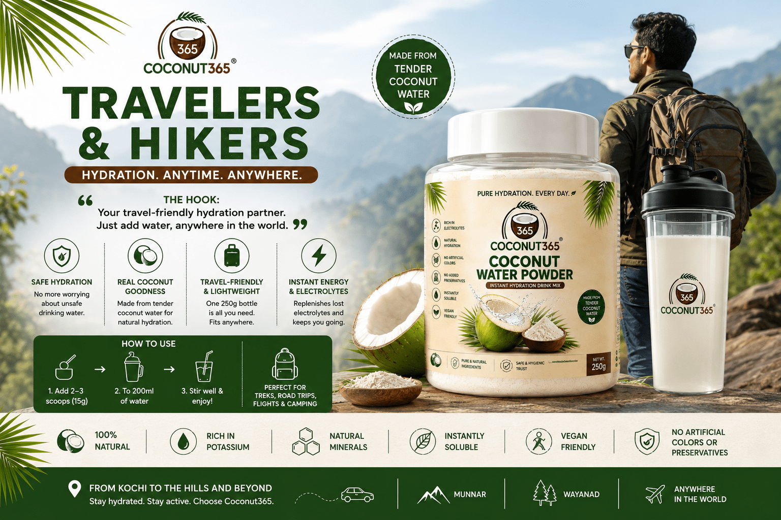 Coconut365 Pure Coconut Water Powder – 100% Natural Hydration - coconut
