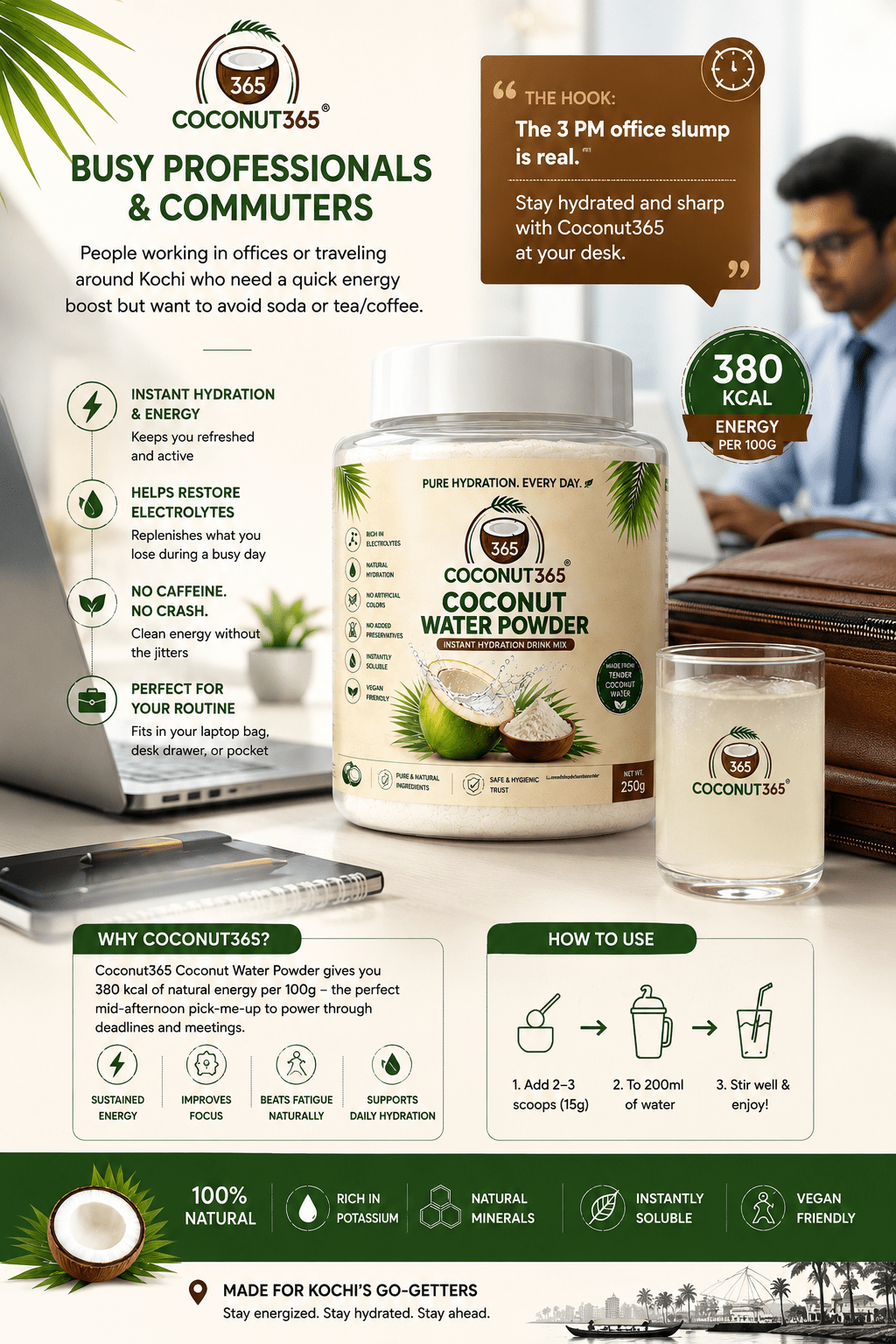 Coconut365 Pure Coconut Water Powder – 100% Natural Hydration - coconut